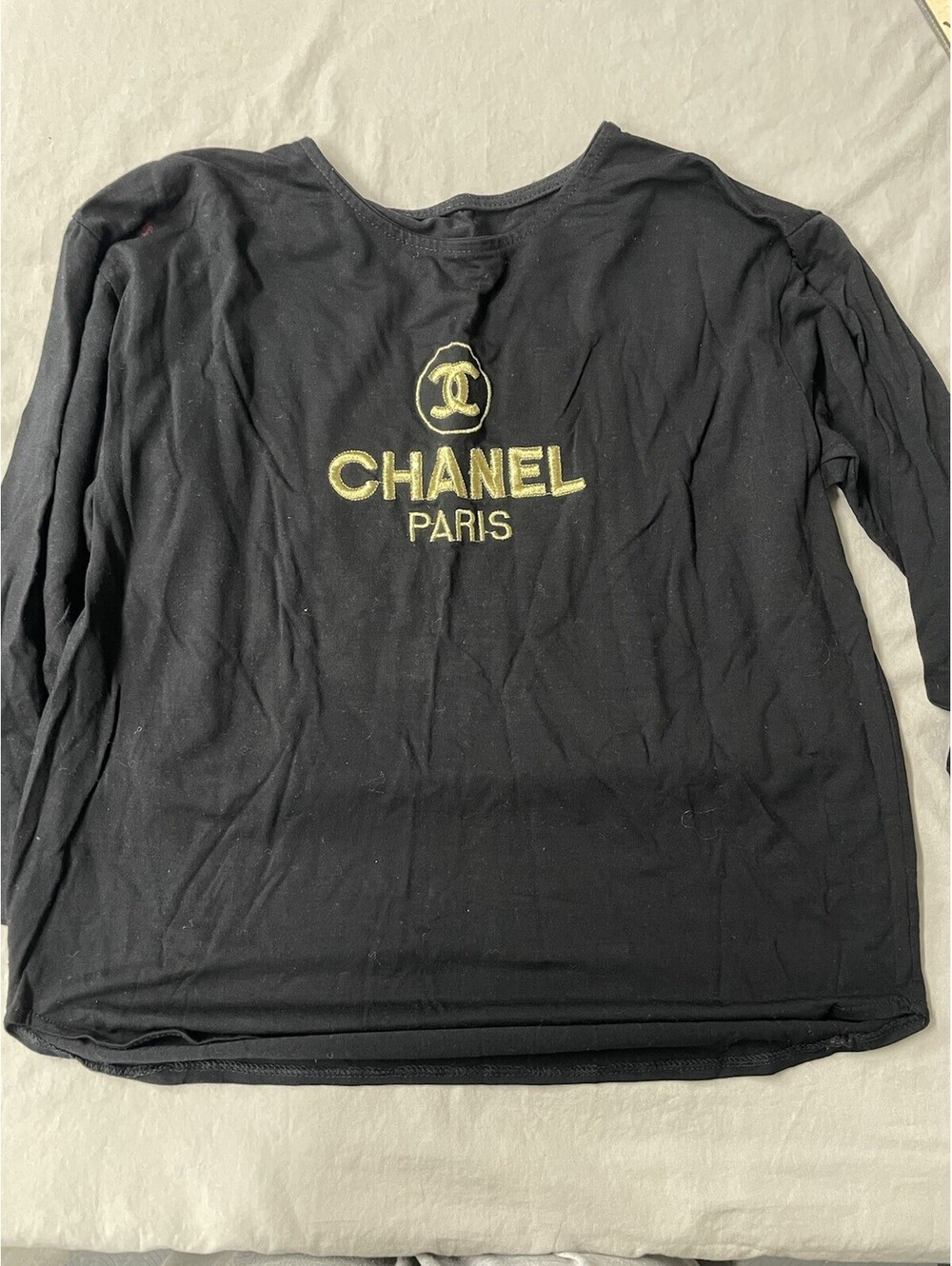 Chanel Paris Long Sleeve Shirt Black